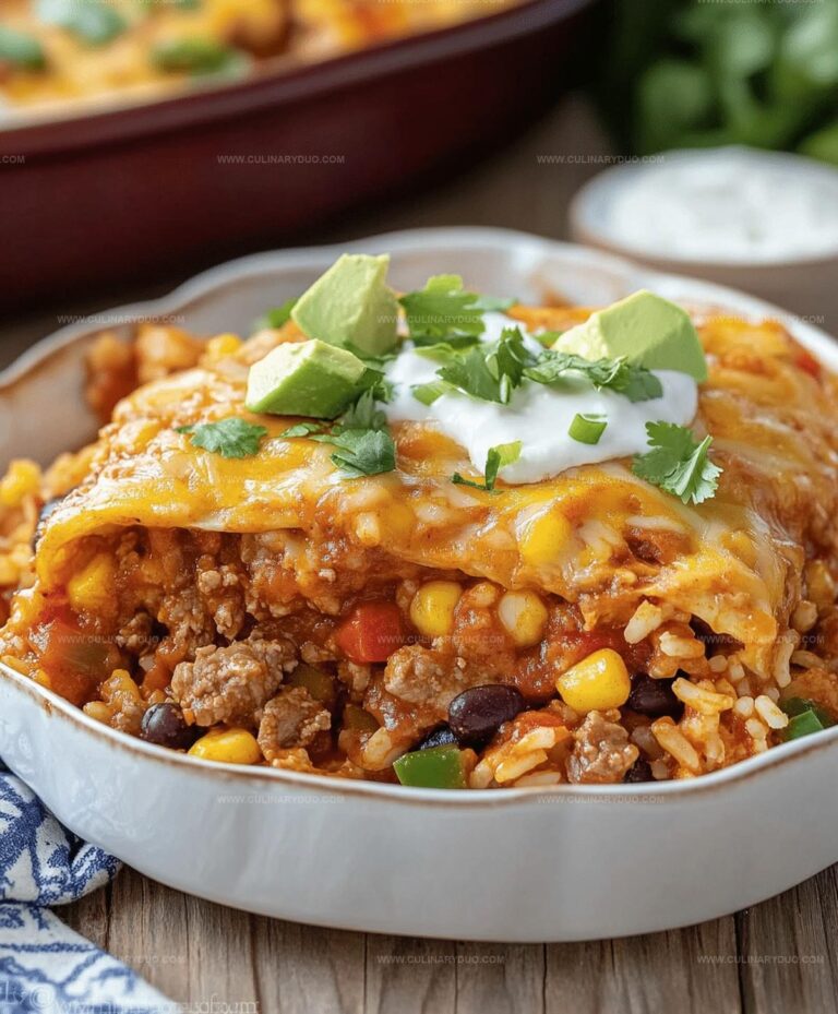 Beef Enchilada Casserole With Rice Recipe