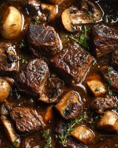 Braised Beef Stew with Mushrooms and Cognac Recipe