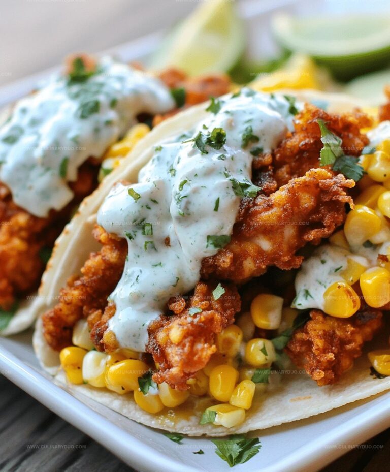 Fried Chicken Street Corn Taco With Jalapeno Lime Ranch Recipe