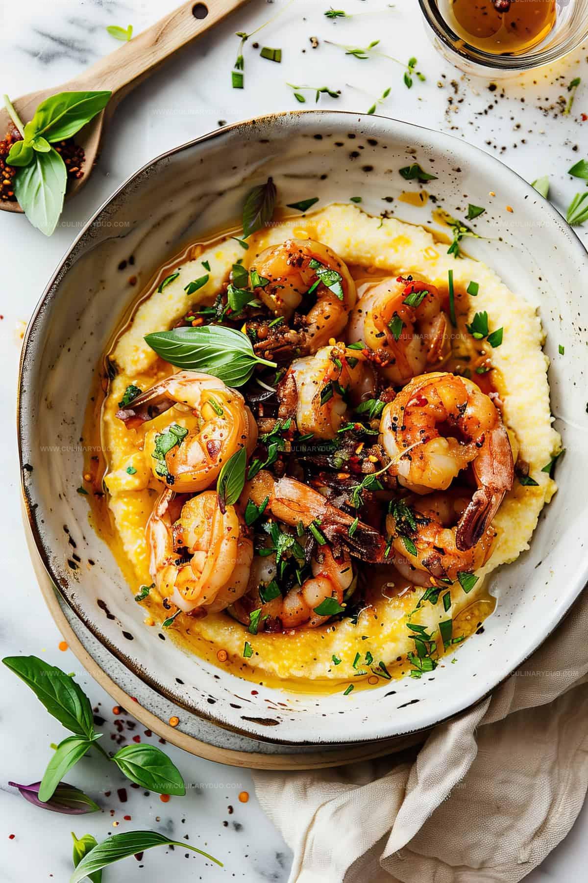 Honey Garlic Shrimp and Polenta Recipe