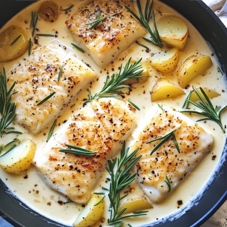 Cod & Potatoes in Rosemary Cream Sauce Recipe
