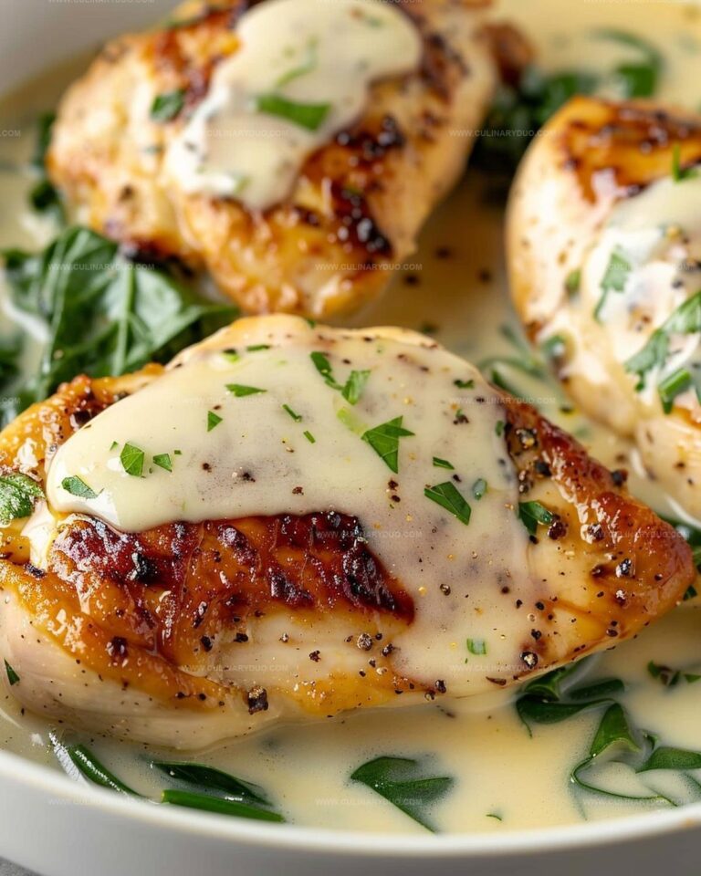 Golden Seared Chicken in Luxurious Florentine Sauce Recipe