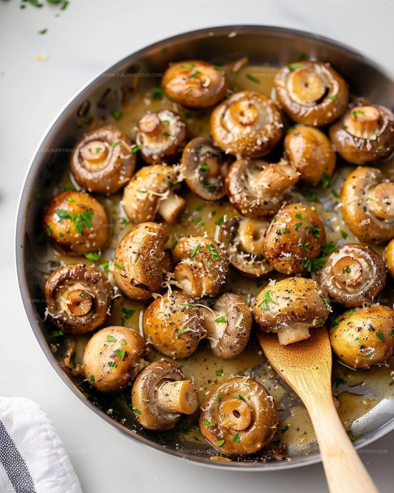 Creamy Garlic Parmesan Sauteed Mushrooms Recipe