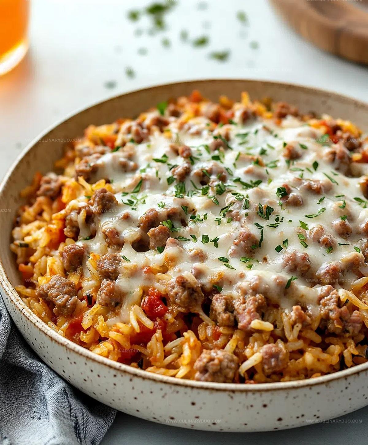 Ground Sausage And Rice Skillet Recipe