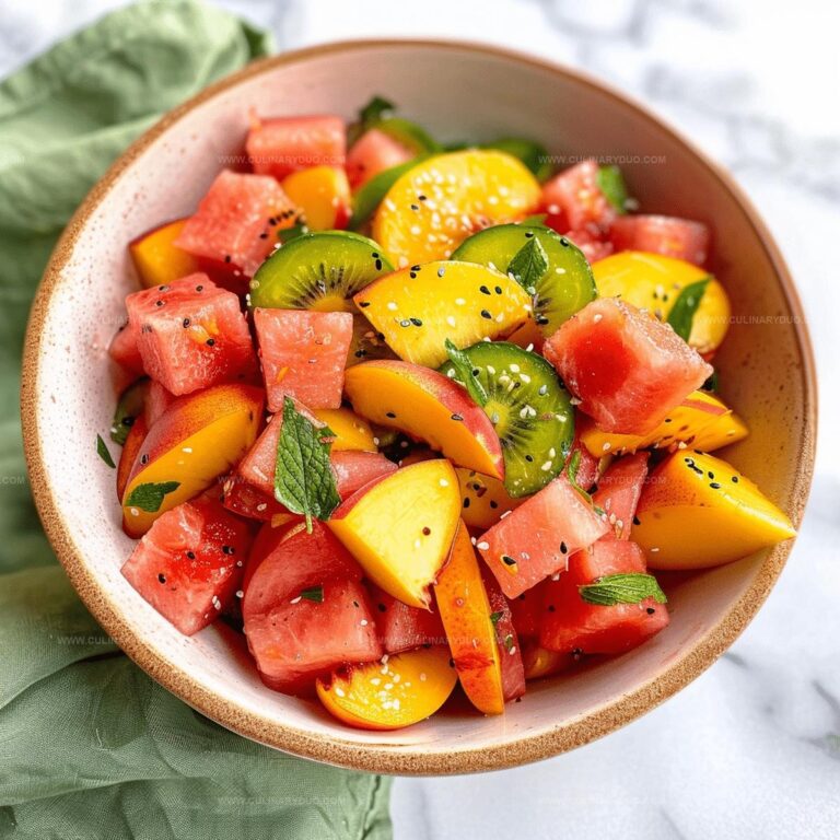 Peach Watermelon Salad (without feta) Recipe