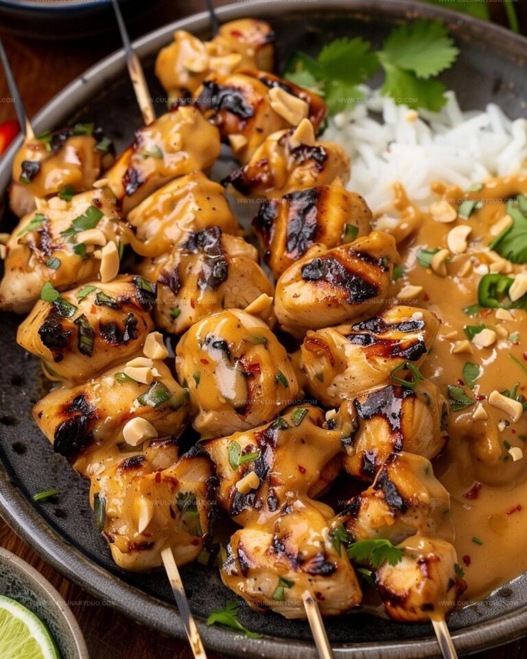 Spicy Peanut Chicken Skewers Recipe