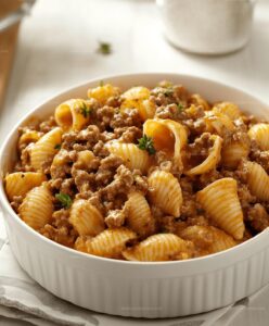 Easy Creamy Beef And Shells Recipe