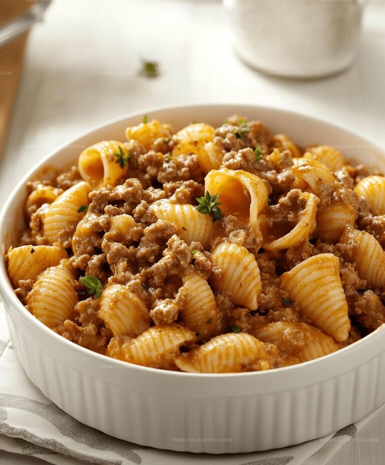 Easy Creamy Beef And Shells Recipe