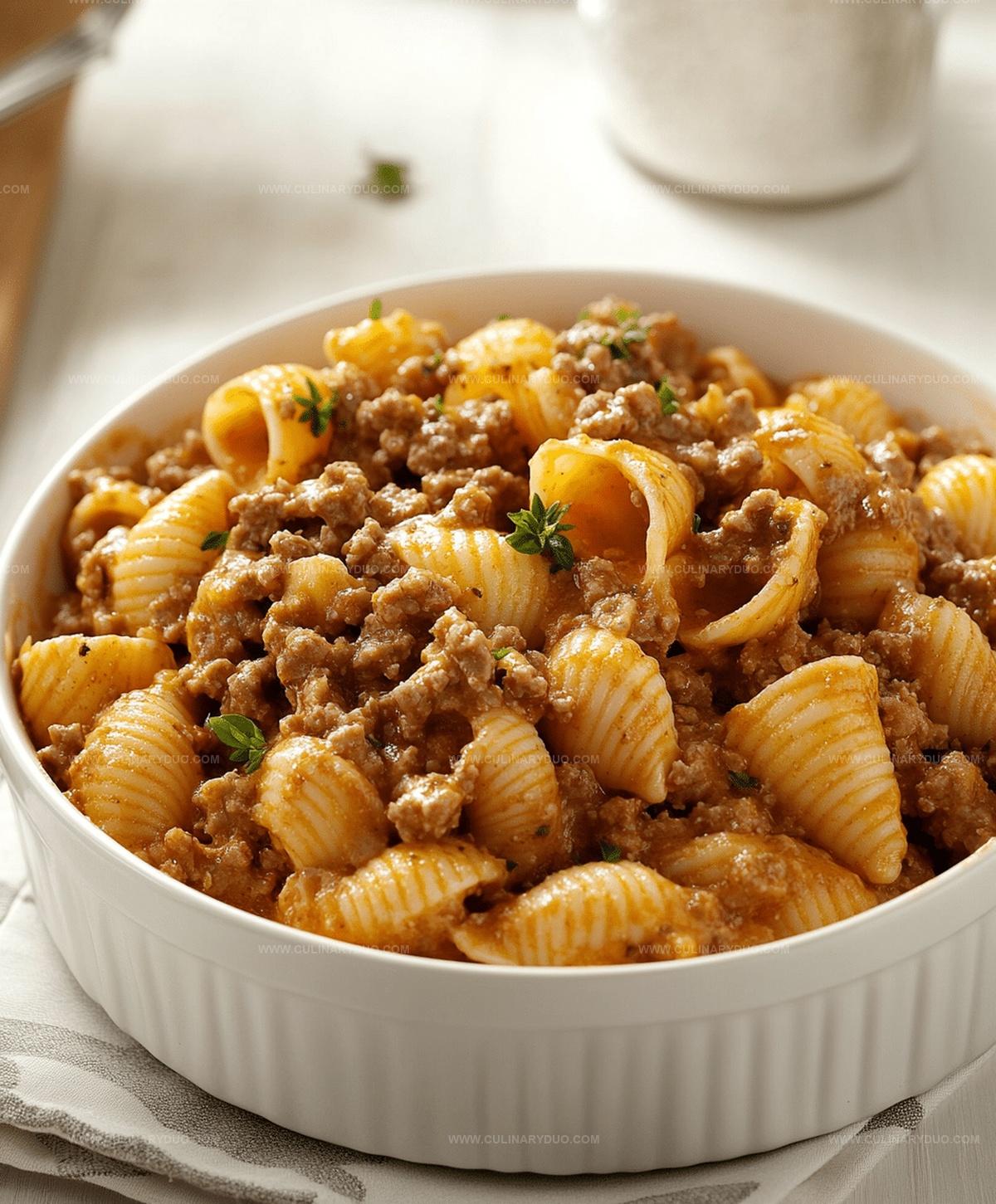 Easy Creamy Beef And Shells Recipe