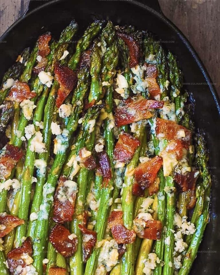 Roasted Asparagus with Blue Cheese and Bacon Recipe