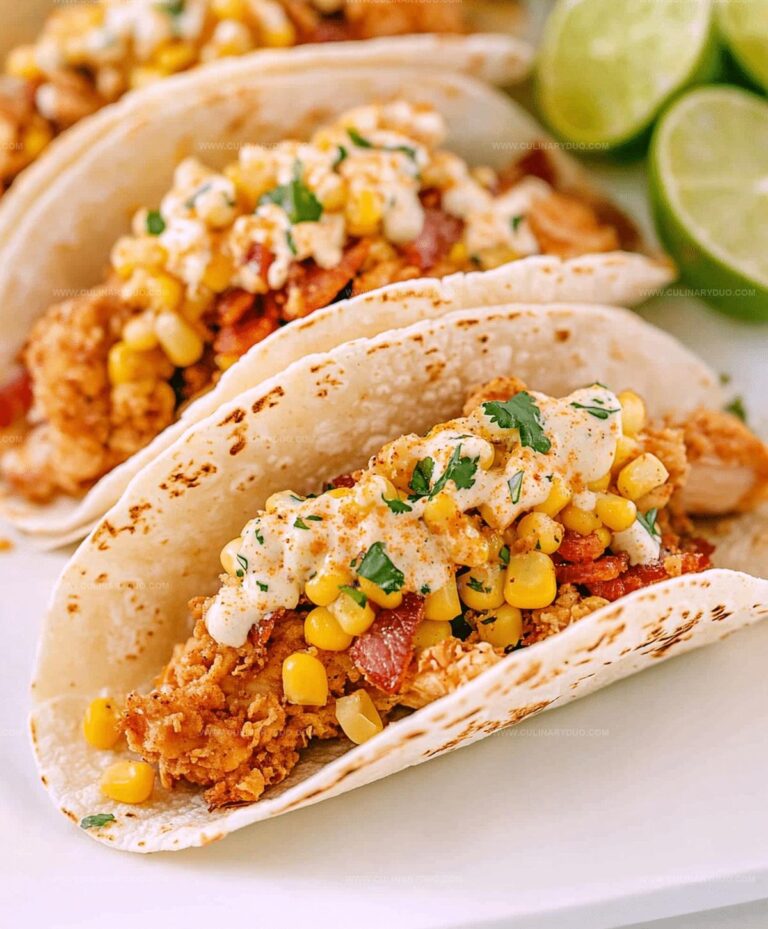 Fried Chicken Street Corn Tacos With Bacon And Jalapeno Lime Ranch Recipe