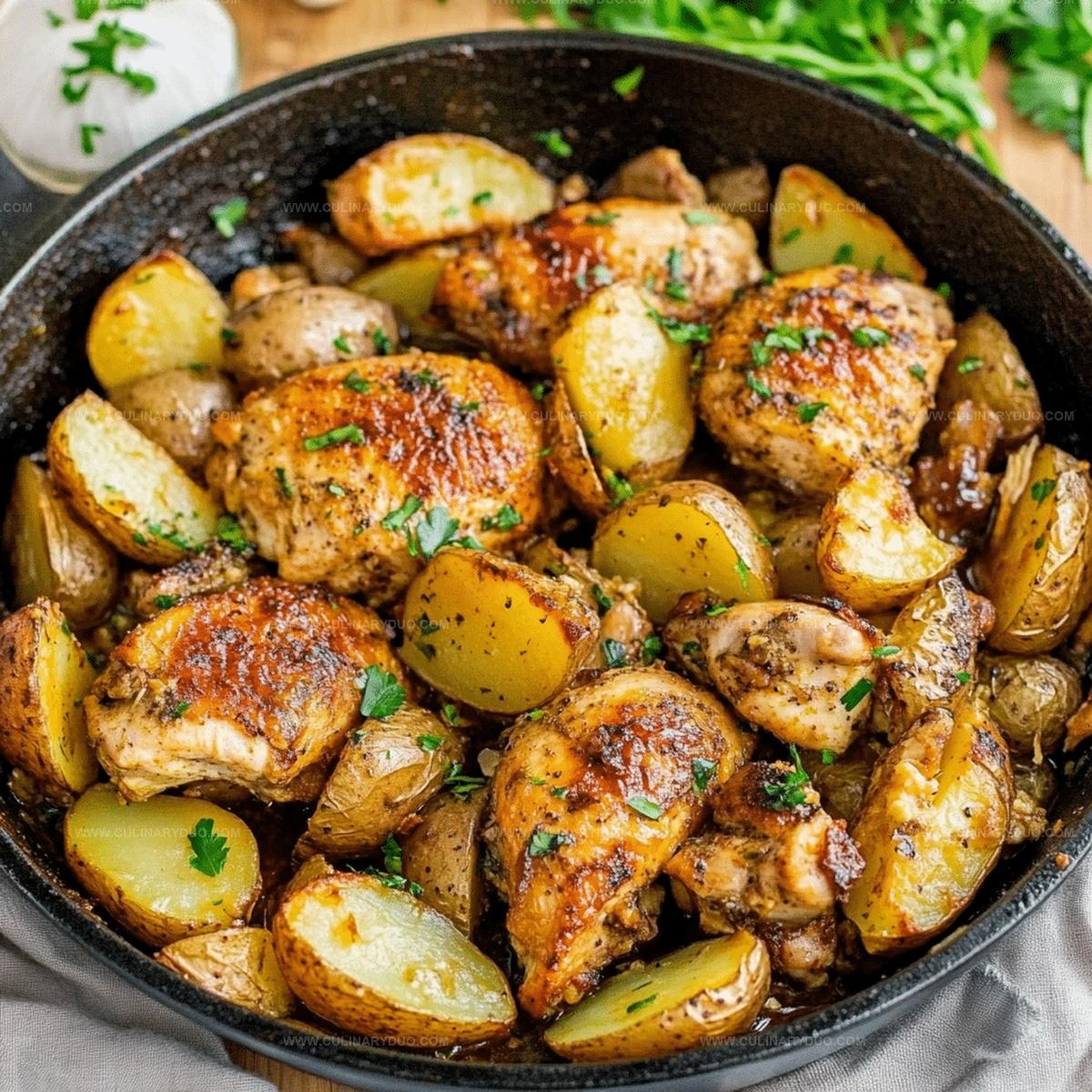 Garlic Butter Chicken And Potatoes Skillet Recipe