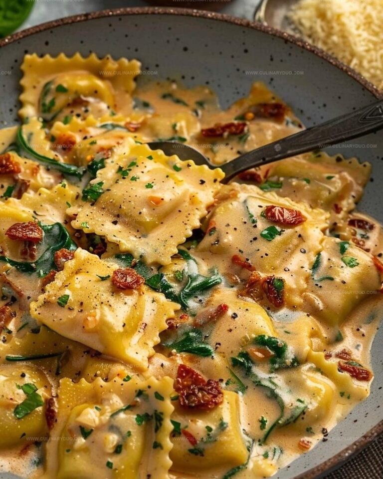 Creamy Tuscan Ravioli Recipe