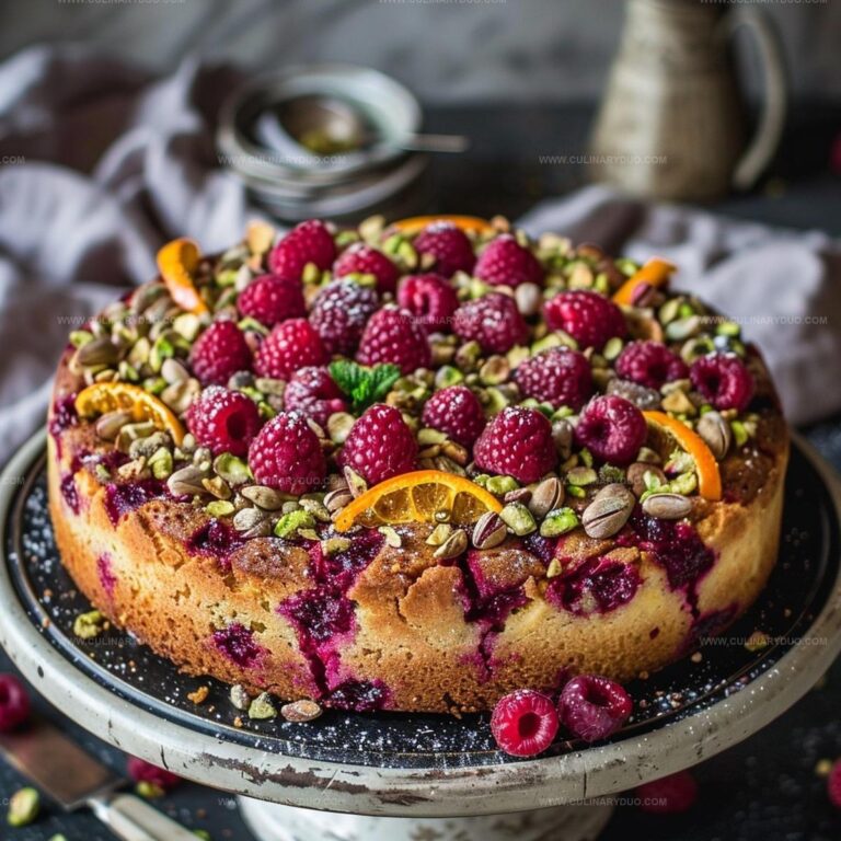 Raspberry Orange Pistachio Ricotta Cake Recipe