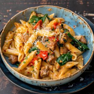 Creamy Tuscan Sausage Pasta Recipe