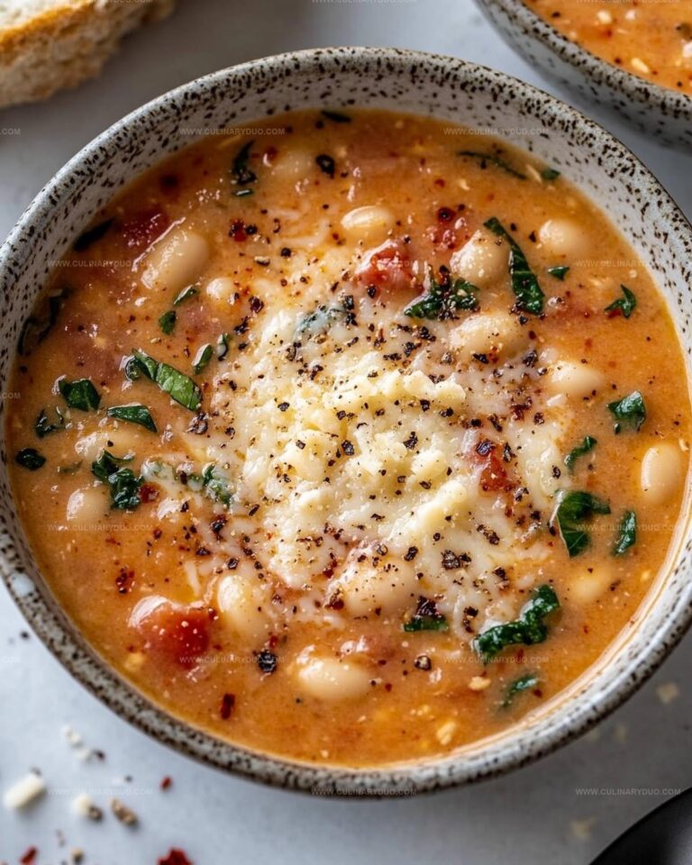 Creamy Parmesan Tomato and Cannellini Bean Soup Recipe