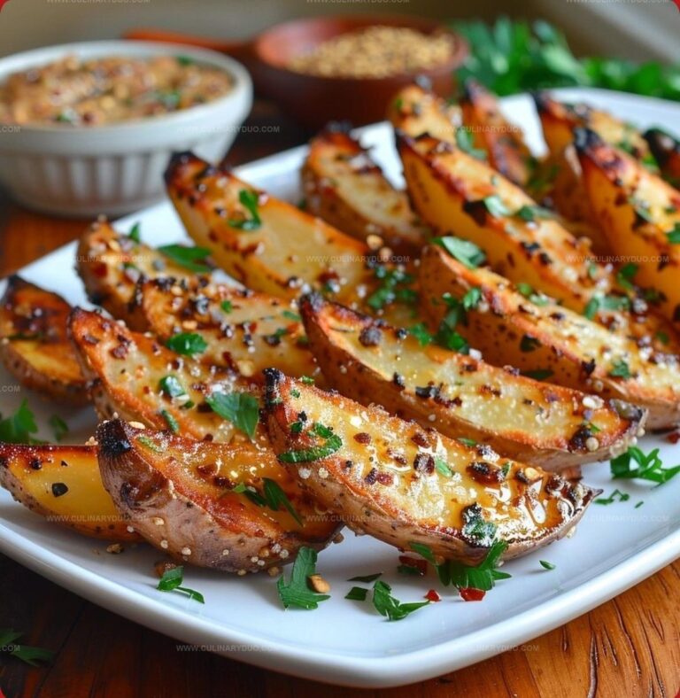 Baked Garlic Potato Wedges Recipe