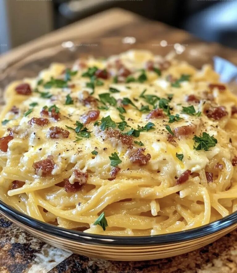 Cheesy Spaghetti Carbonara With Pancetta Eggs Recipe