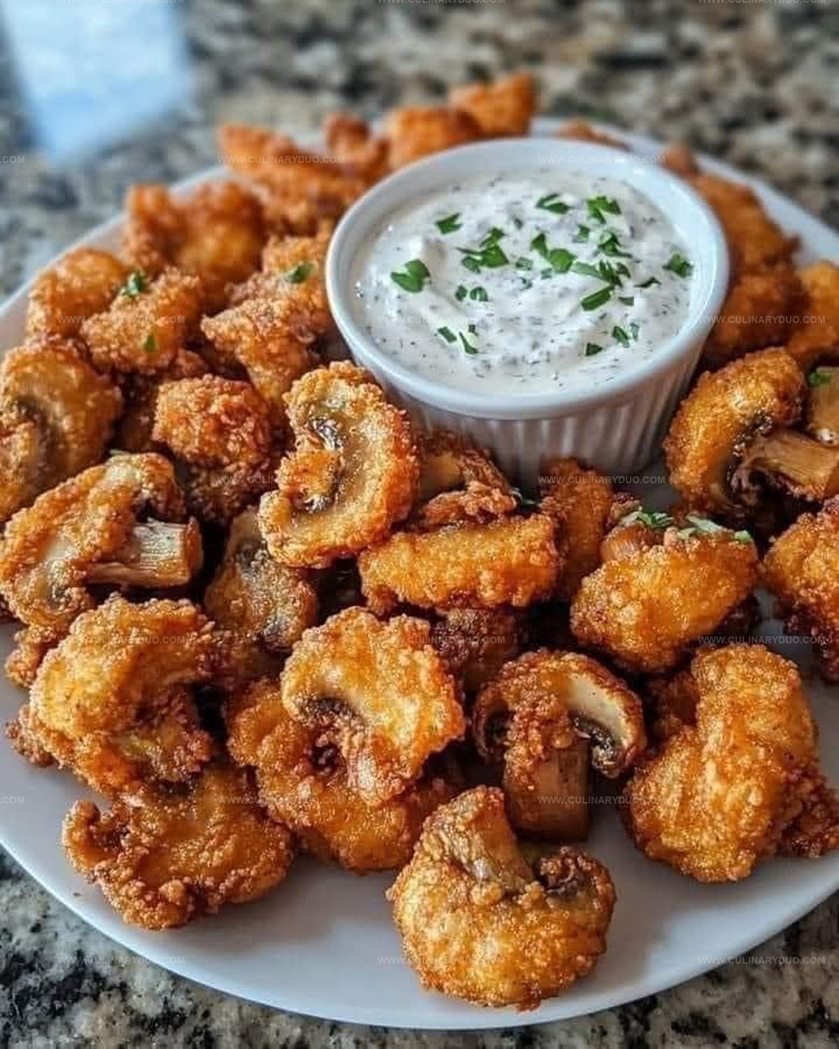 Crispy Fried Mushrooms with Cool Ranch Dip Recipe