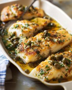 Mediterranean Lemon-Caper Crusted Cod Recipe