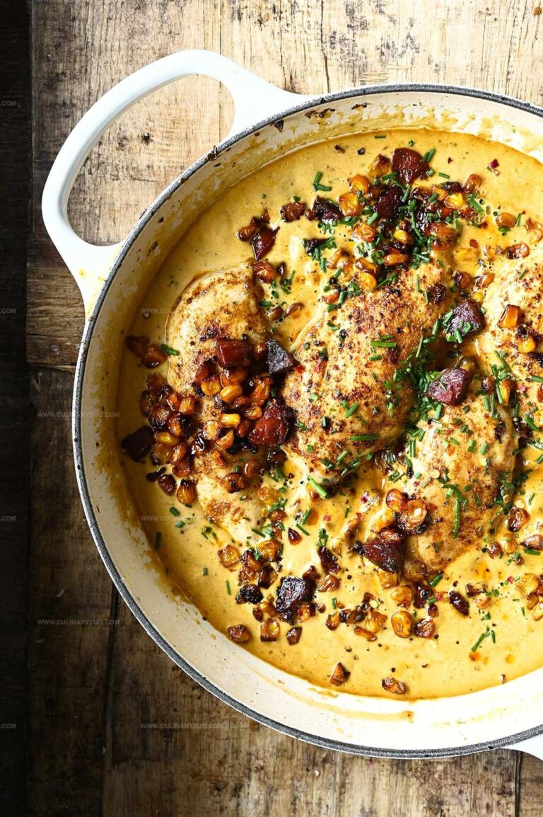 Creamy Chicken with Corn and Chorizo Recipe