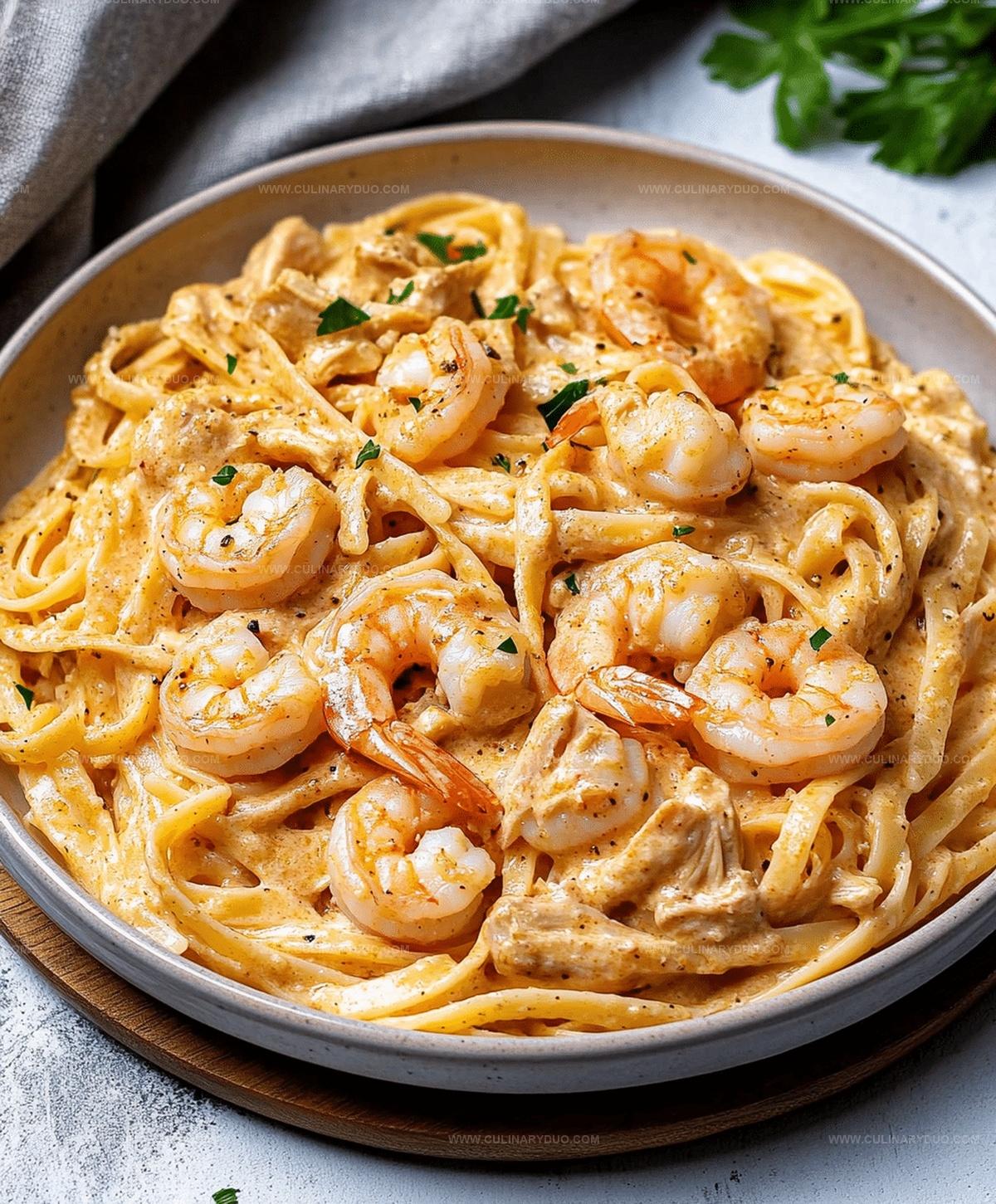 Creamy Cajun Shrimp And Chicken Pasta Recipe