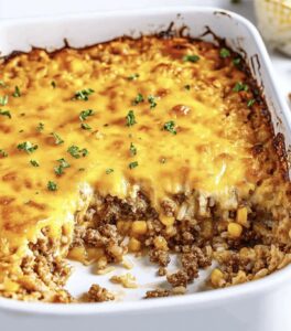 Cheesy Ground Beef And Rice Casserole Recipe