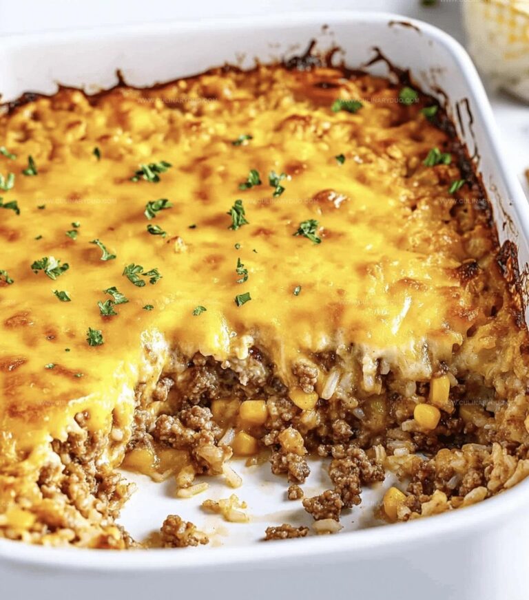 Cheesy Ground Beef And Rice Casserole Recipe