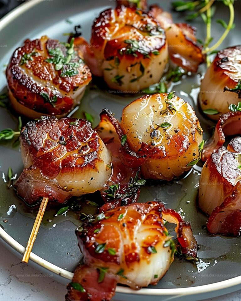 Bacon-Wrapped Maple Glazed Scallops Recipe